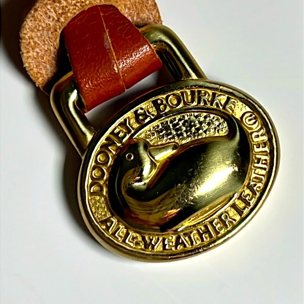Top Carry All Weather Leather Vtg Dooney & Bourke Turnlock